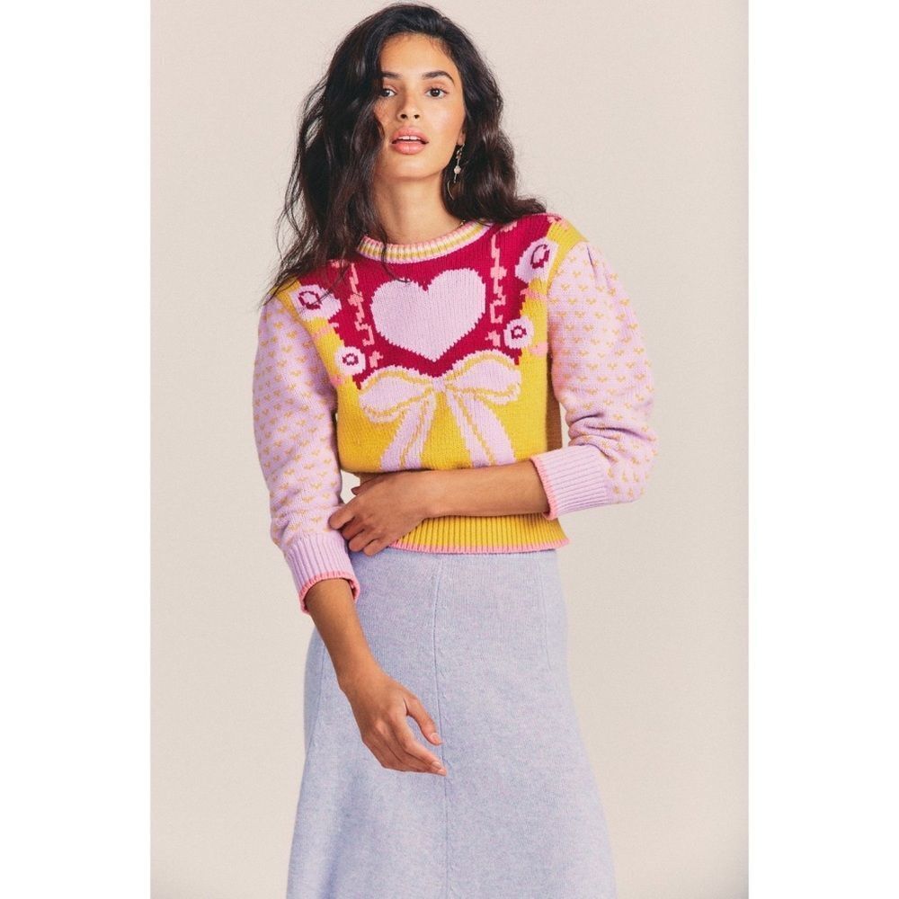 LOVESHACKFANCY Emani Crewneck Sweater - Picture 2 of 14